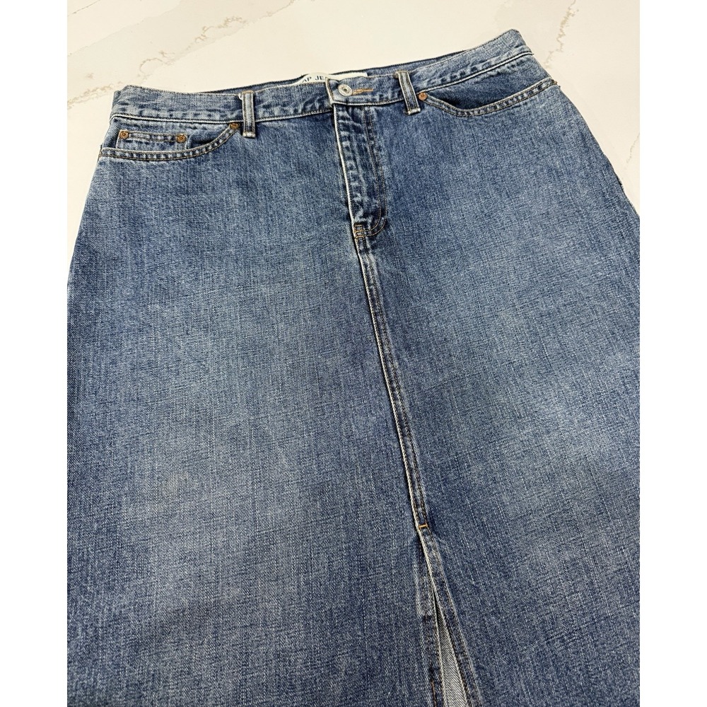 Vintage Gap Jeans Maxi Skirt Womens 14 Blue‎ Medium Wash Y2K 90s Boho Western